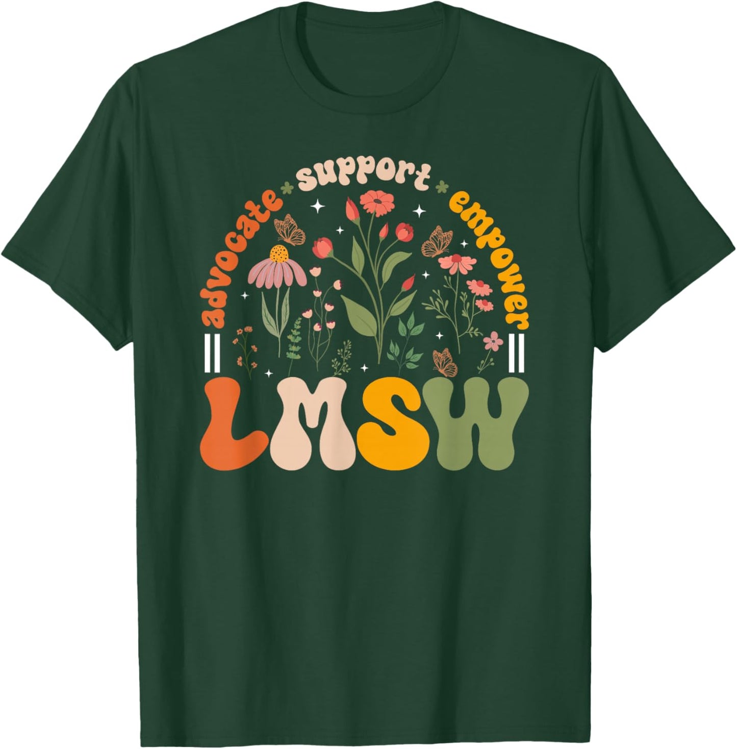 LMSW Groovy Licensed Master Social Worker LMSW Social Worker T-Shirt - T-Shirt | Forest
