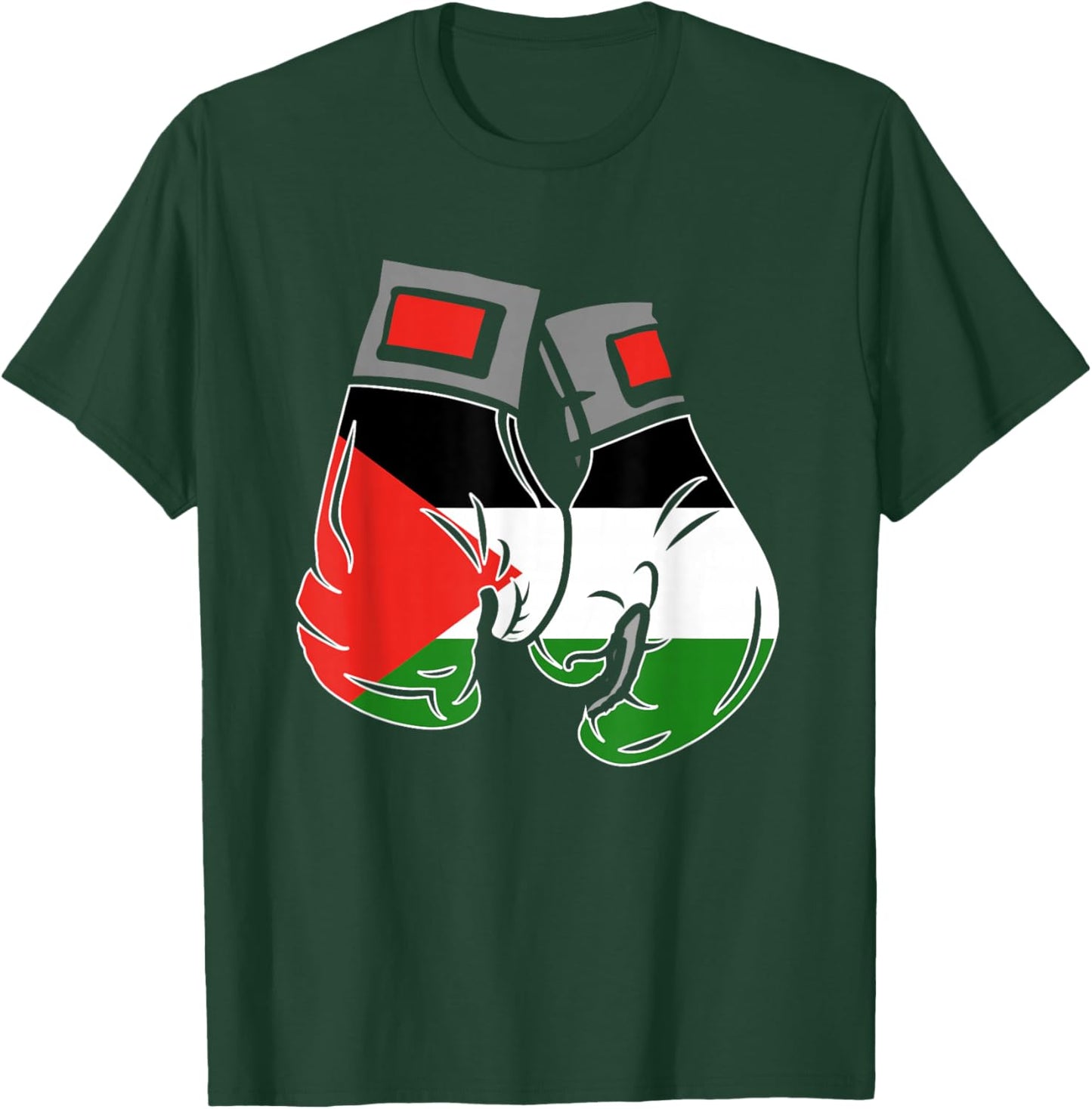 Boxing Glove With The Flag Of Palestine T-Shirt - T-Shirt | Forest