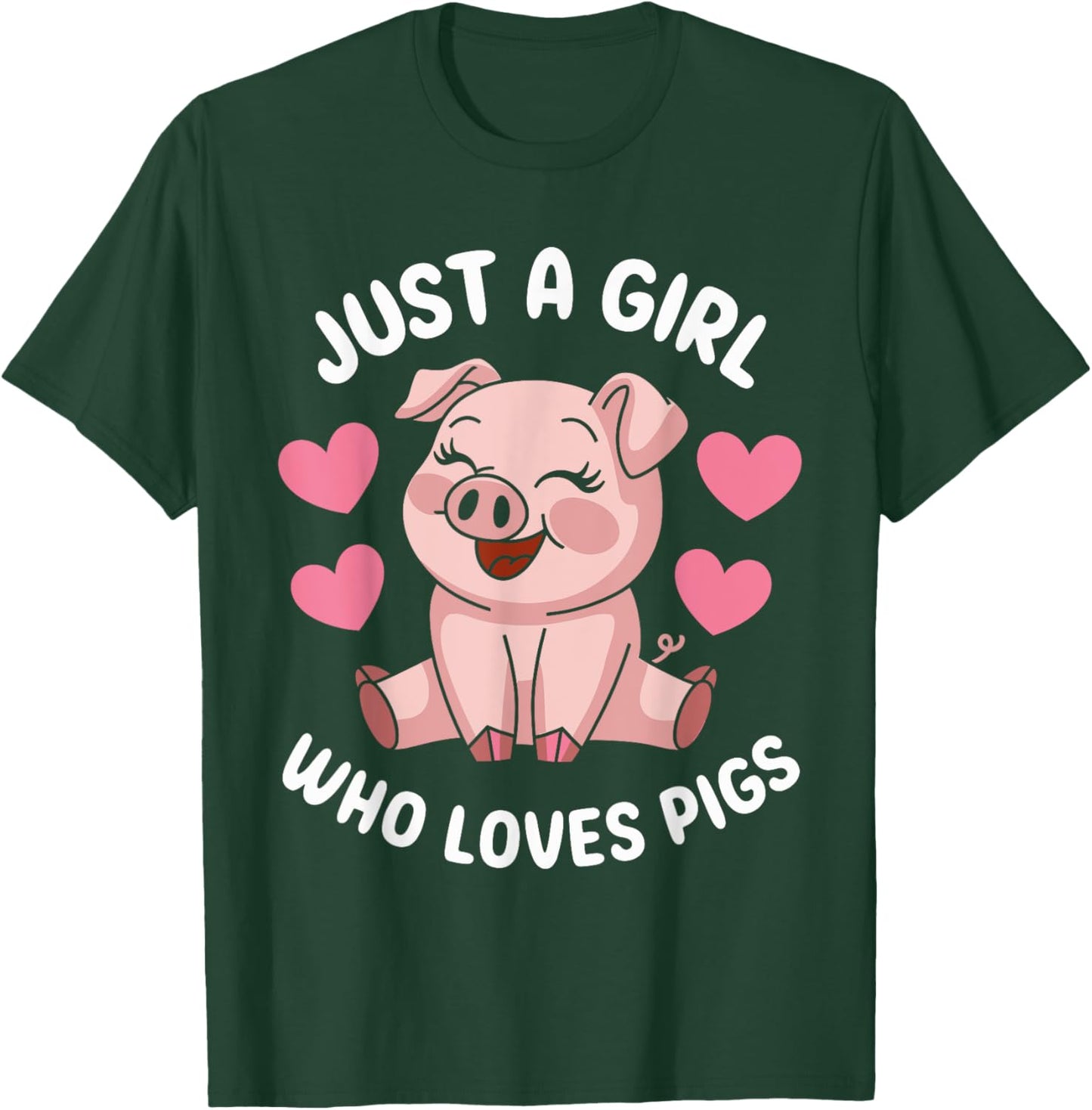Just a Girl who loves Pigs Cute Pig Lover T-Shirt - T-Shirt | Forest