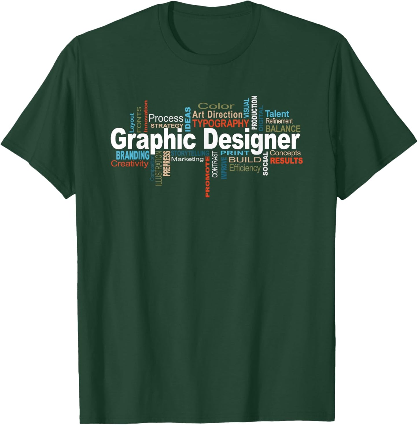 Creative Word Cloud Graphic Designer T-Shirt - T-Shirt | Forest