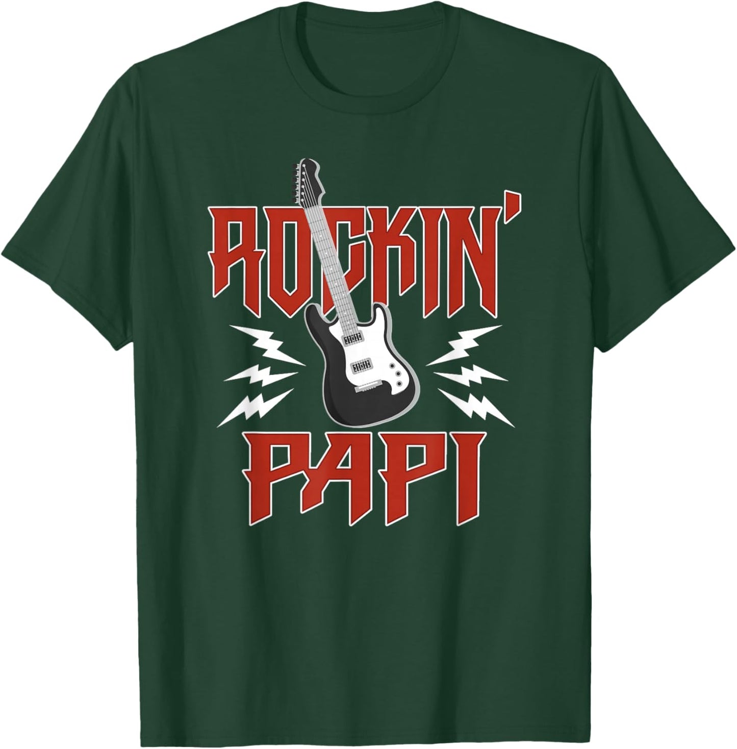Papi Rockin One Birthday Family Matching Rock Guitar T-Shirt - T-Shirt | Forest