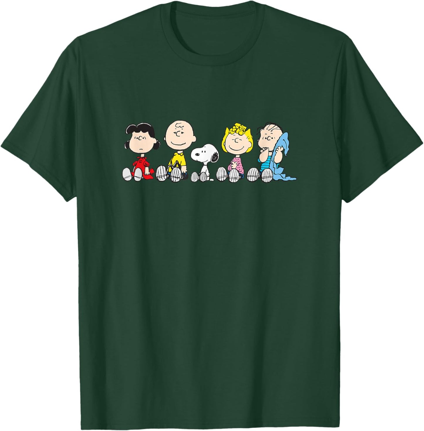 Peanuts : The Gang Sit Down - -Adults/Kids, Blue, Short Sleeve, Small, Classic Fit T-Shirt - T-Shirt | Forest