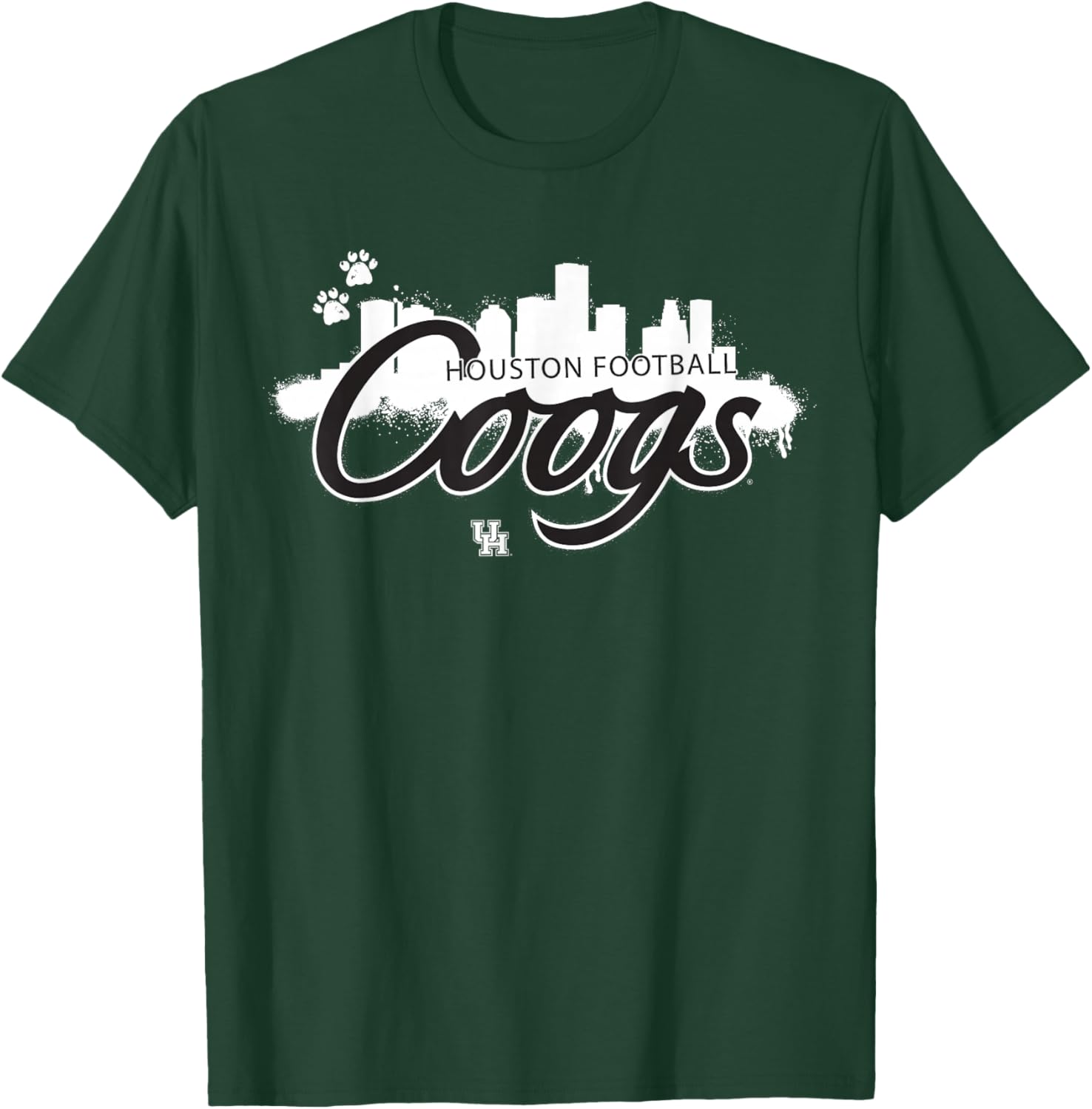 University of Houston Black Out Skyline | Houston Cougars T-Shirt - T-Shirt | Forest