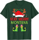 Festive Christmas Elf & Santa Claus Very Merry in MONTANA T-Shirt - T-Shirt | Forest
