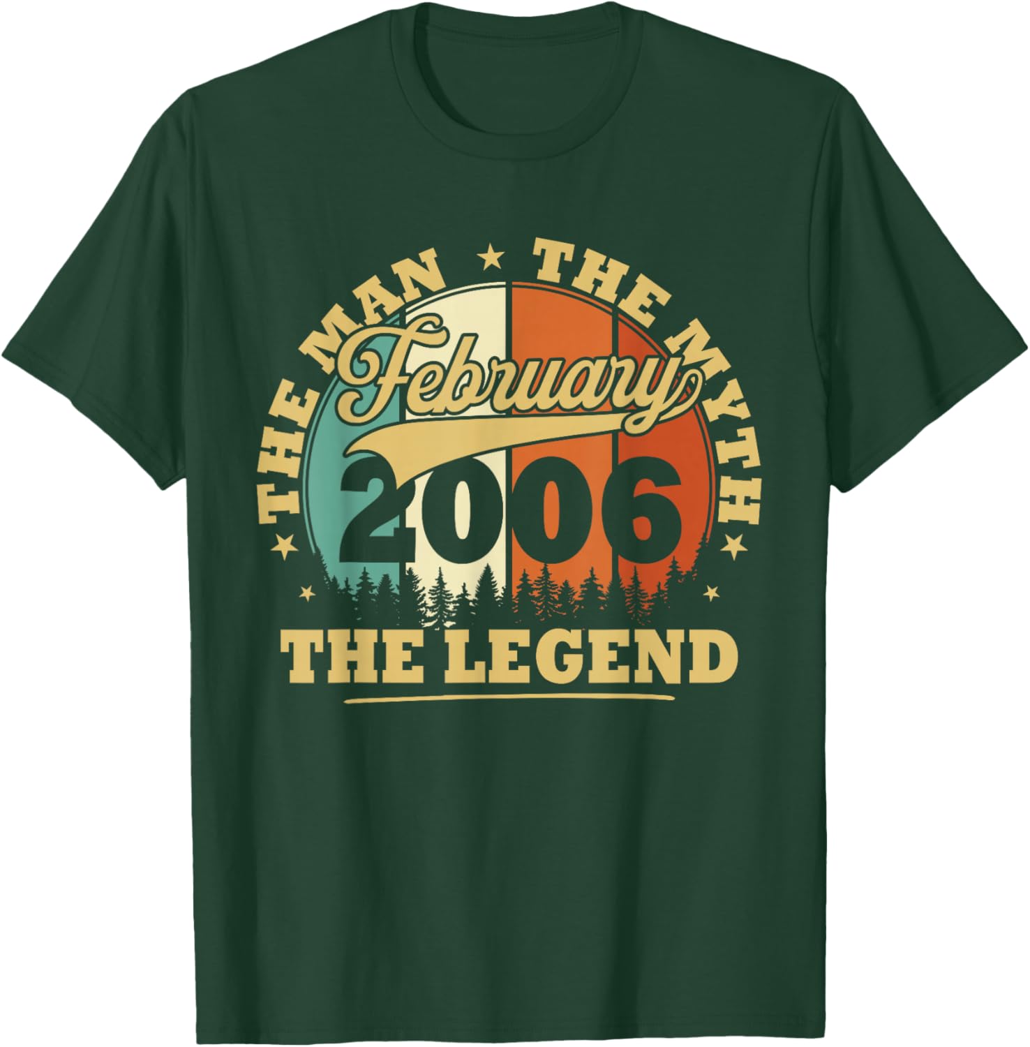 Humor Vintage 2006 February Gift 20 Years Birthday T-Shirt - T-Shirt | Forest