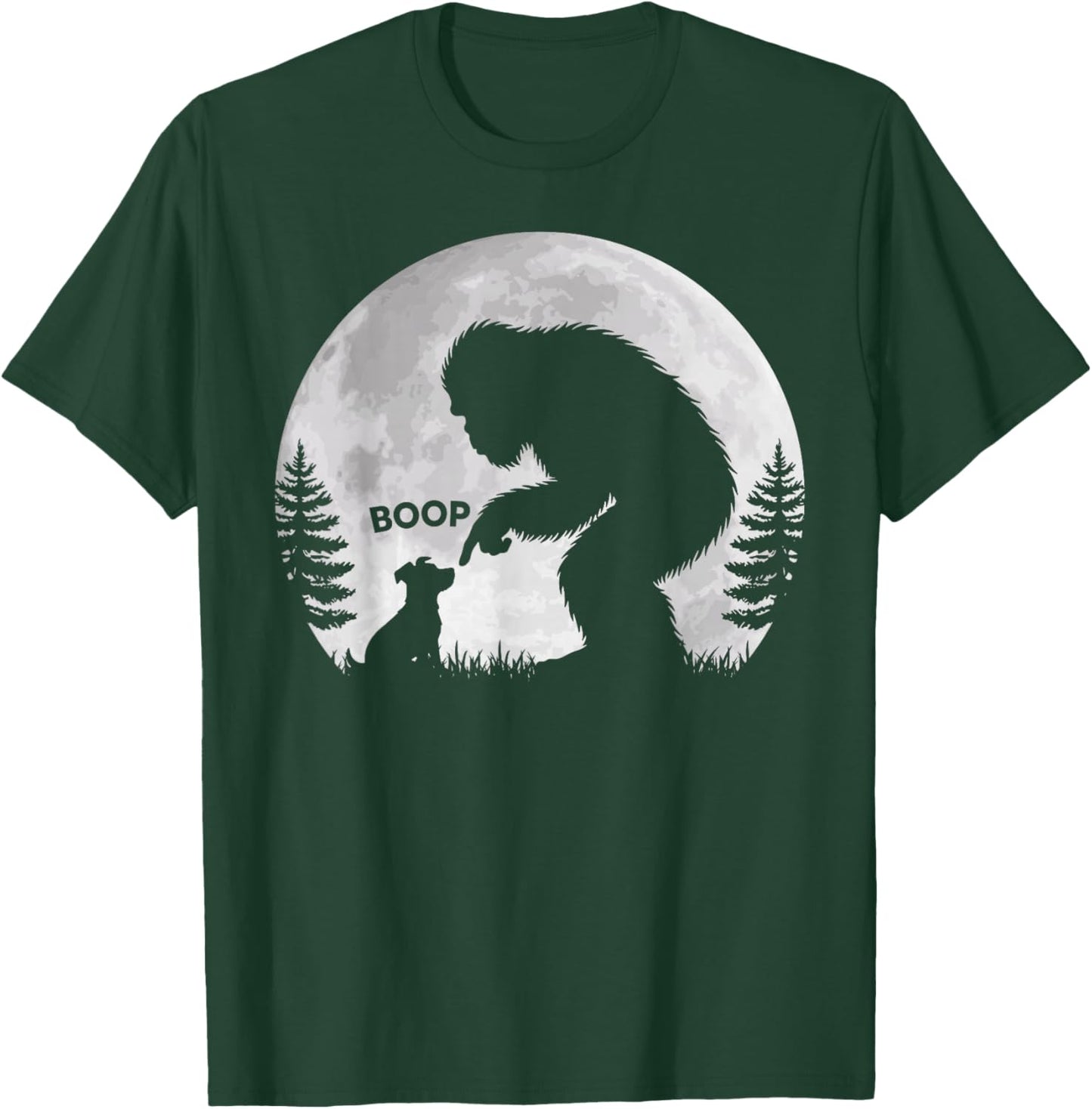 Bigfoot Boop Dog Retro Funny Sasquatch Meme Dog Lovers T-Shirt - T-Shirt | Forest