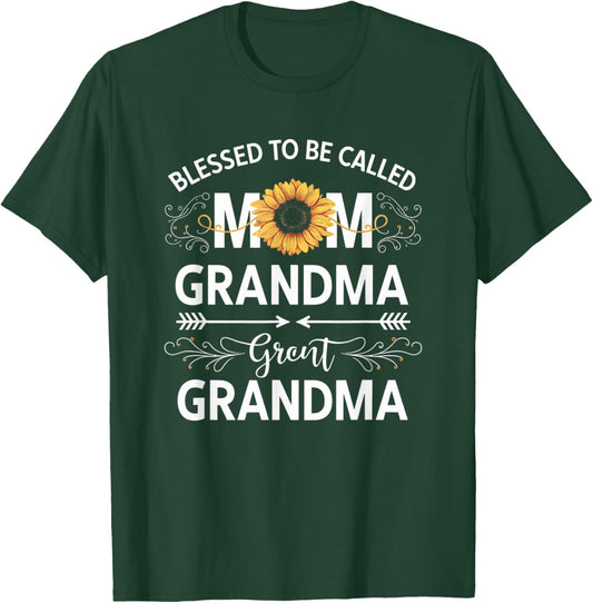Mother's Day Blessed To Be Called Mom Grandma Great Grandma T-Shirt - T-Shirt | Forest