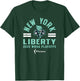 WNBA Official New York Liberty 2025 Playoffs Worlds Collide T-Shirt - T-Shirt | Forest