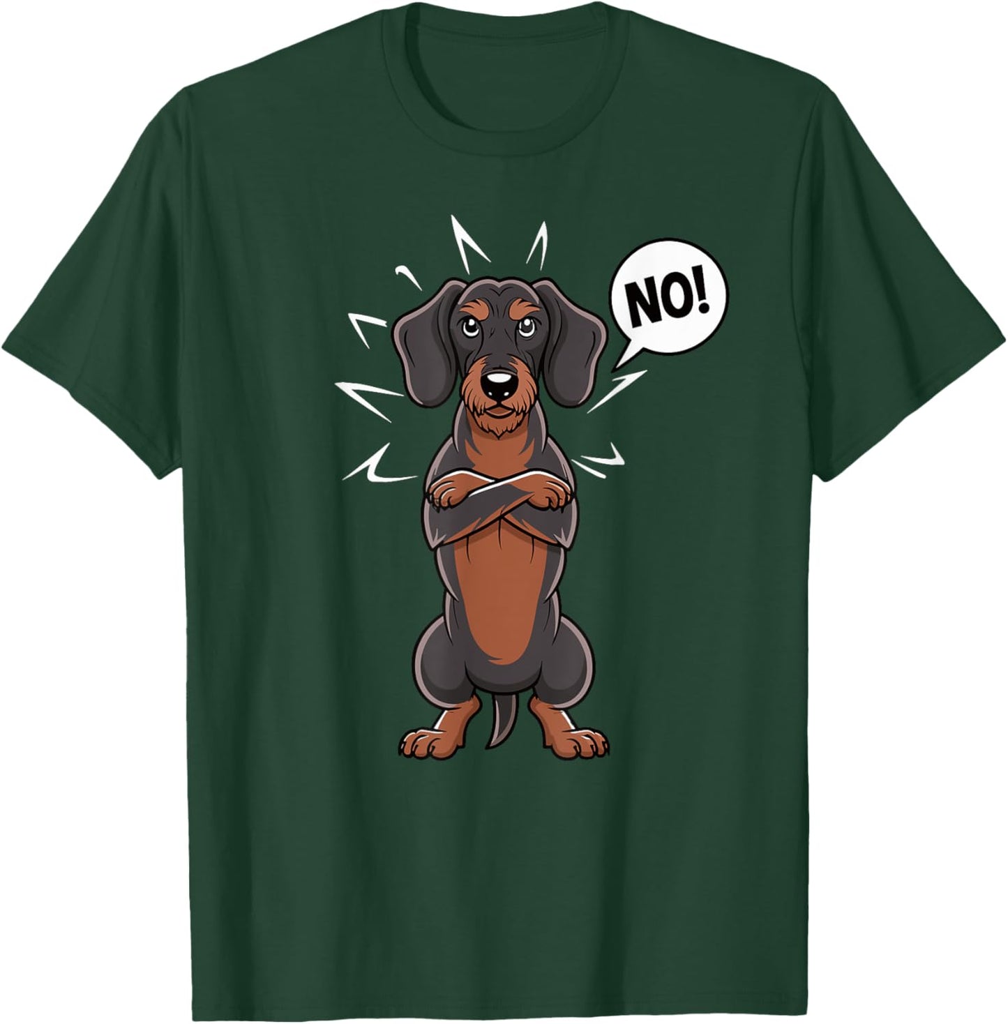 Stubborn Wirehaired Dachshund NO Teckel Dog Hunting funny Men Women Girls Kids T-Shirt - T-Shirt | Forest