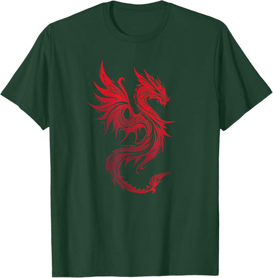 Beautiful Celtic Tribal Dragon Fantasy Art T-Shirt - T-Shirt | Forest