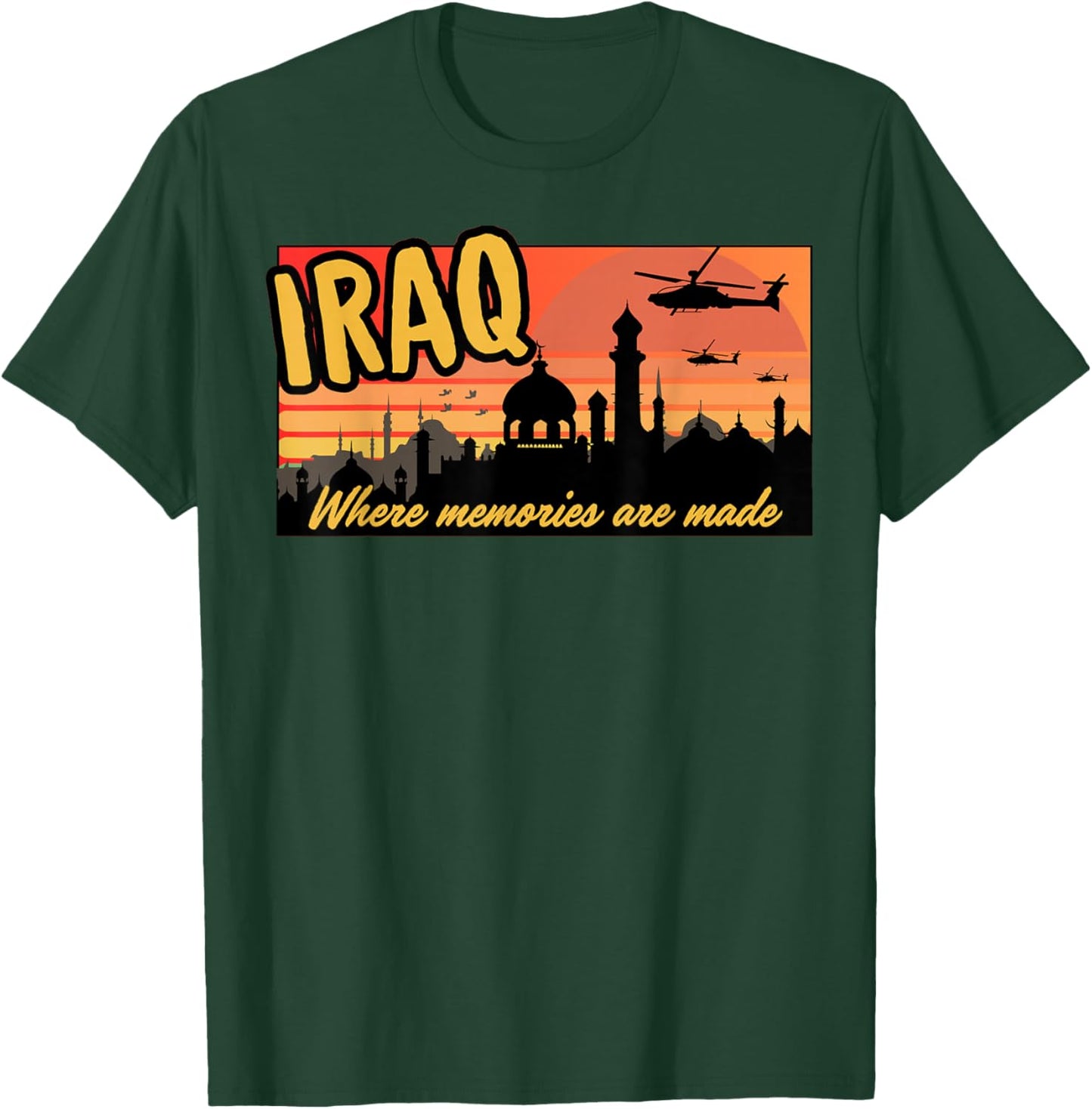 Iraq where memories are made, OIF , Military, tourist, retro T-Shirt - T-Shirt | Forest