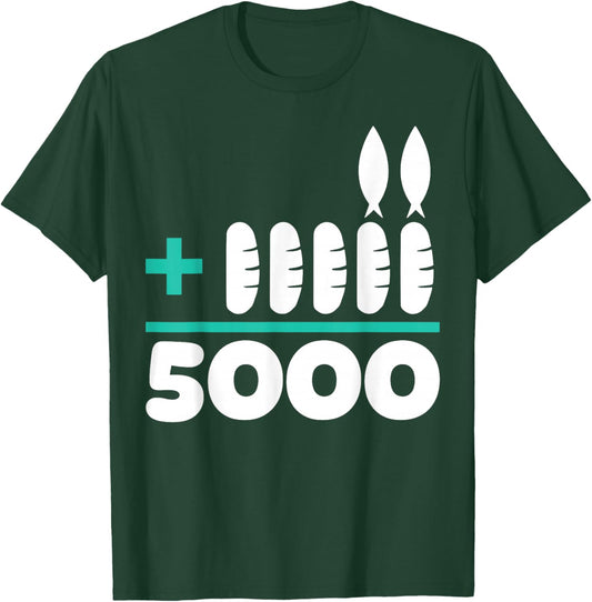 Jesus 2 Fishes 5 Breads 5000 Chosen Against The Current T-Shirt - T-Shirt | Forest