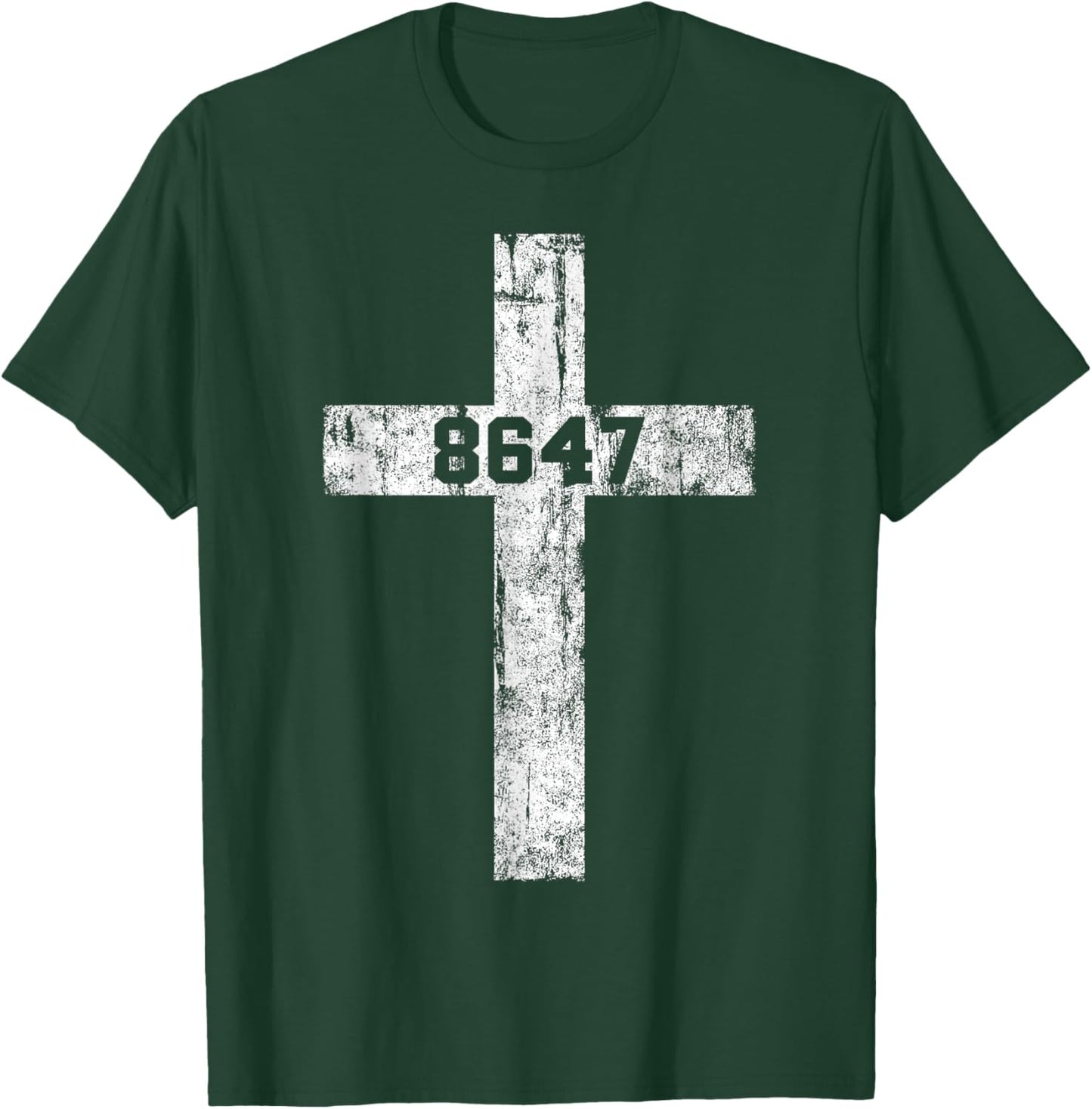 8647 Anti Trump Cross Christian Jesus 86 47 Retro Impeach 47 T-Shirt - T-Shirt | Forest