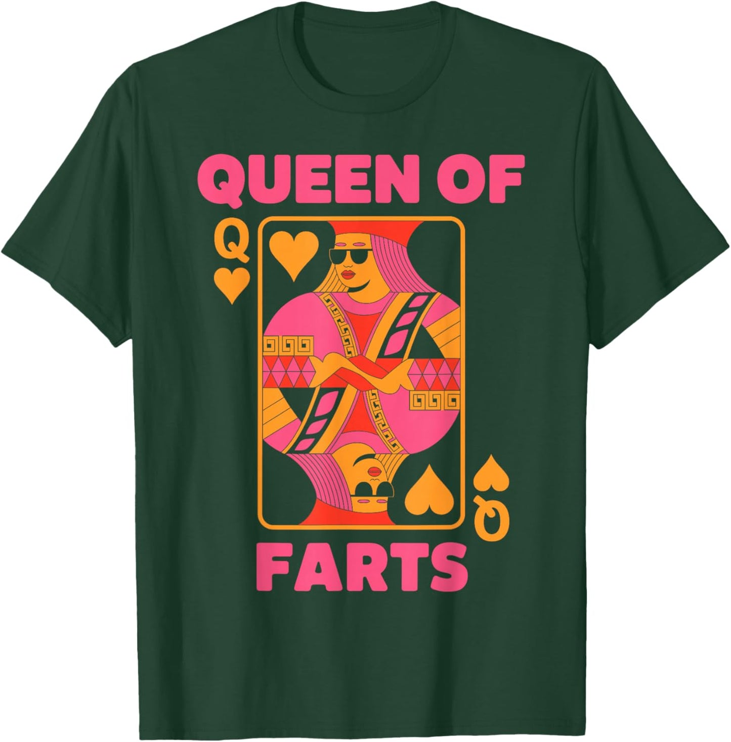 Queen of Farts Playing Cards Retro Funny Embarrassing Joke T-Shirt - T-Shirt | Forest