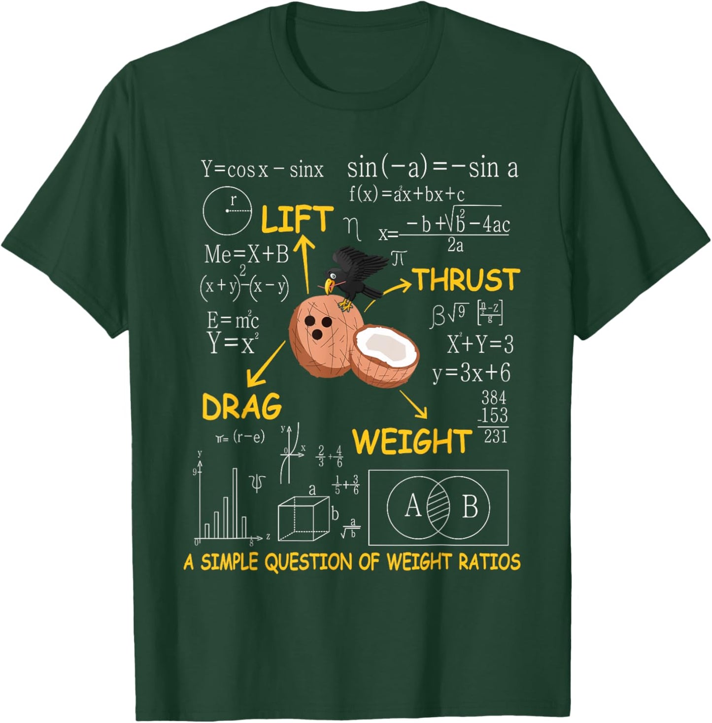 A Simple Question Of Weight Ratios Funny Math T-Shirt - T-Shirt | Forest