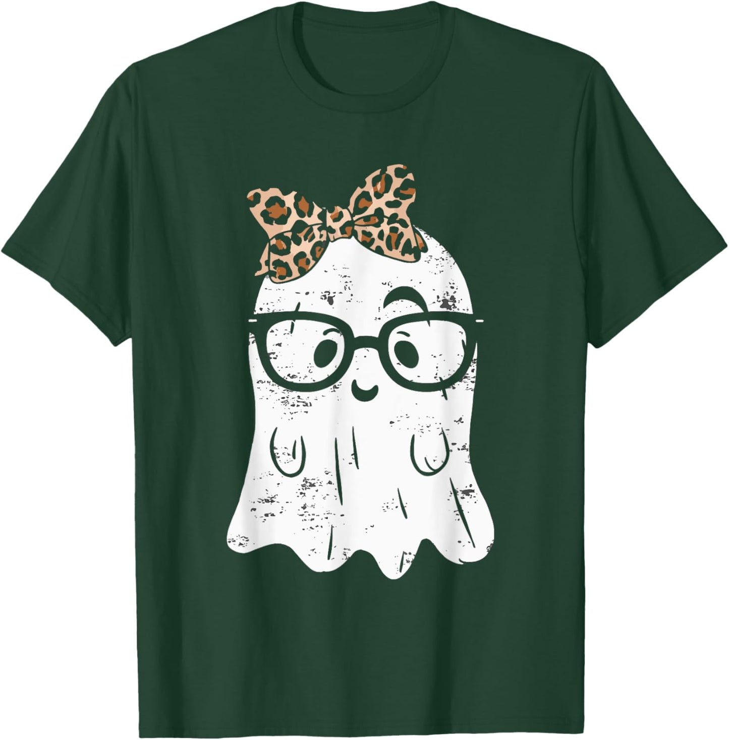 Ghost Eyeglass Girl Halloween Girly Ghost T-Shirt - T-Shirt | Forest