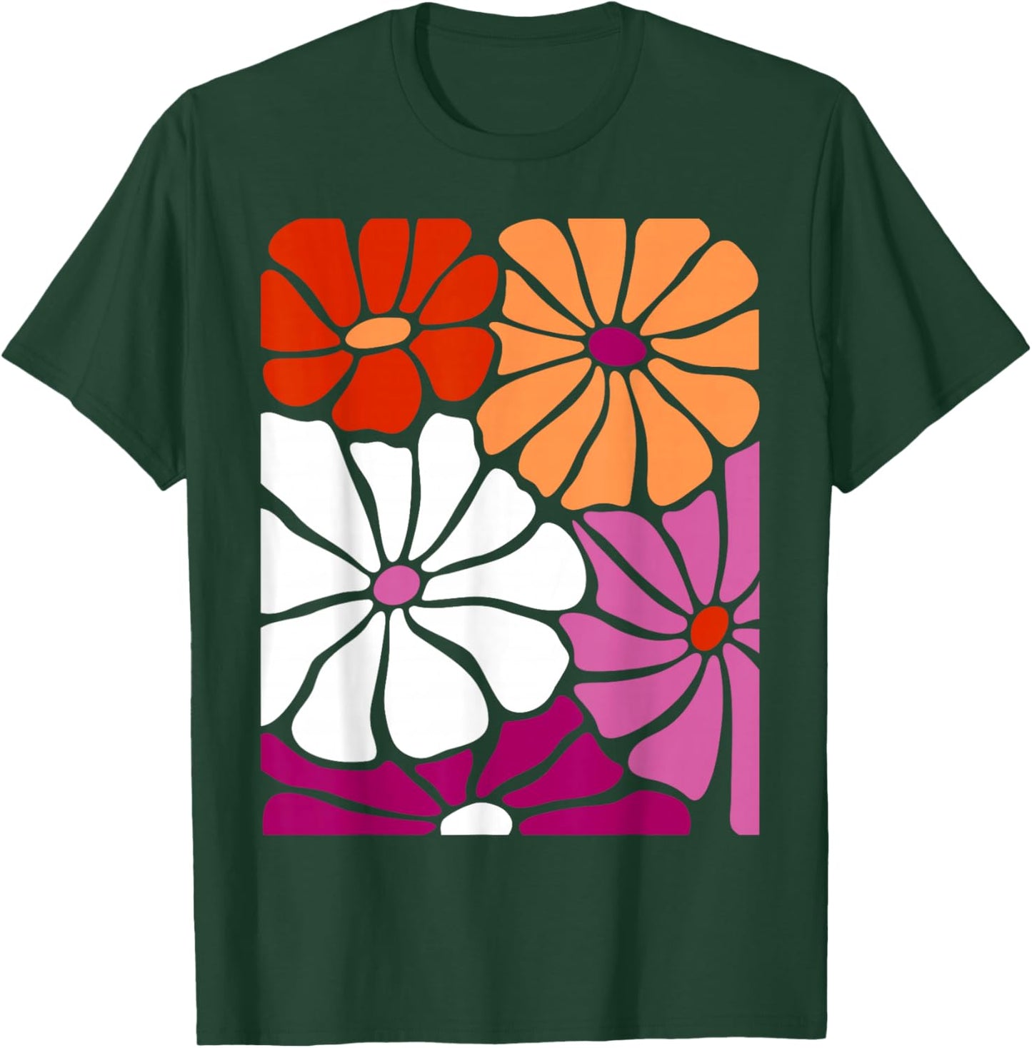 Colorful Floral Lesbian Pride Art T-Shirt - T-Shirt | Forest
