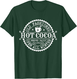 Retro North Pole Old Fashioned Hot Cocoa Coffee Merry Xmas T-Shirt - T-Shirt | Forest