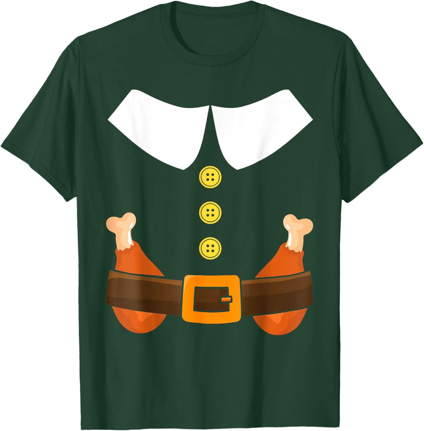 Funny Pilgrim Costume Turkey Leg Thanksgiving Turkey Day T-Shirt - T-Shirt | Forest