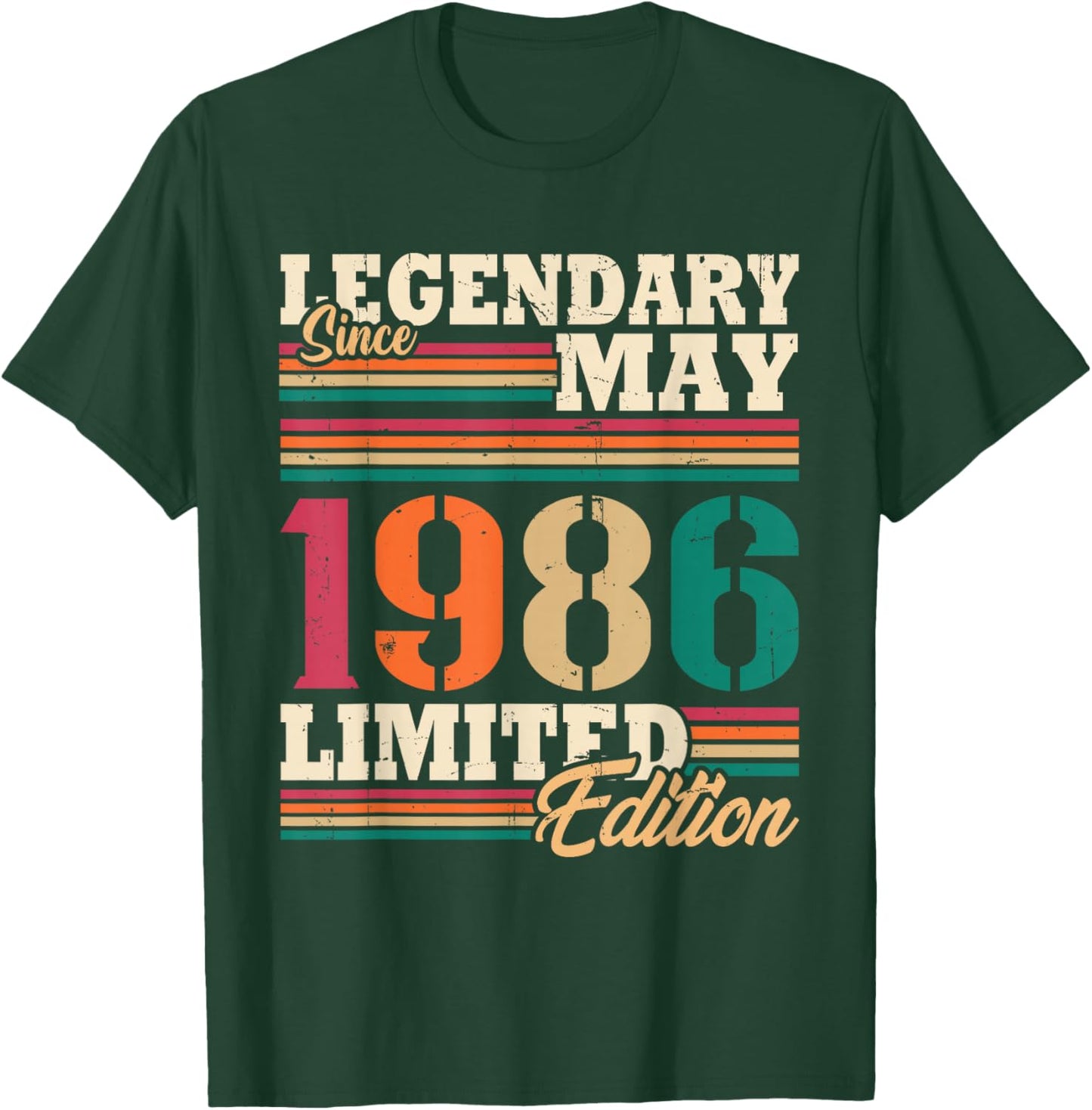 Vintage Mai 1986 Cadeau Anniversaire 40 Ans Hommes Femmes T-Shirt - T-Shirt | Forest