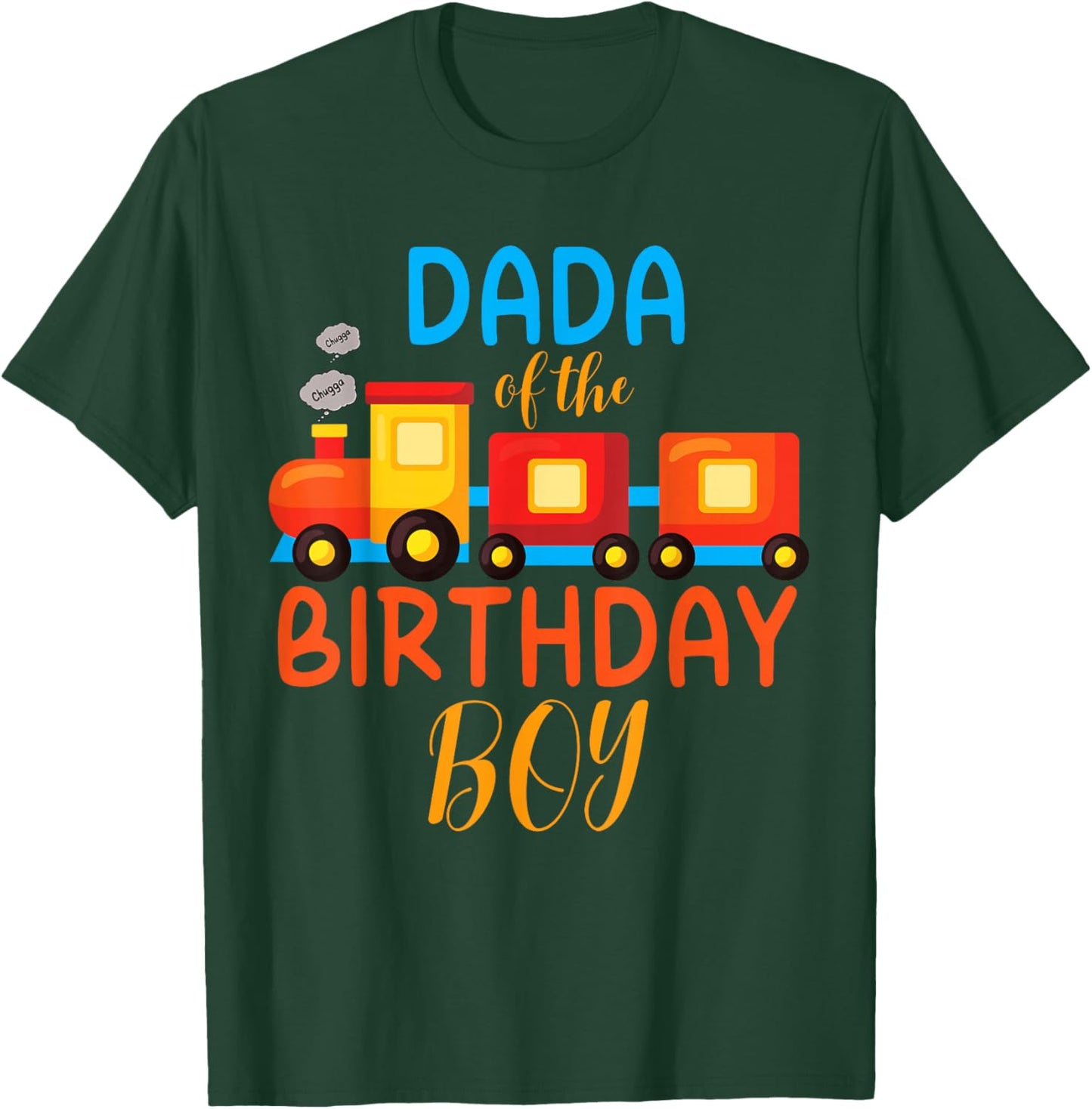 Dada Birthday Boy Train I'm 2 Two Year Chugga Engine Bday T-Shirt - T-Shirt | Forest