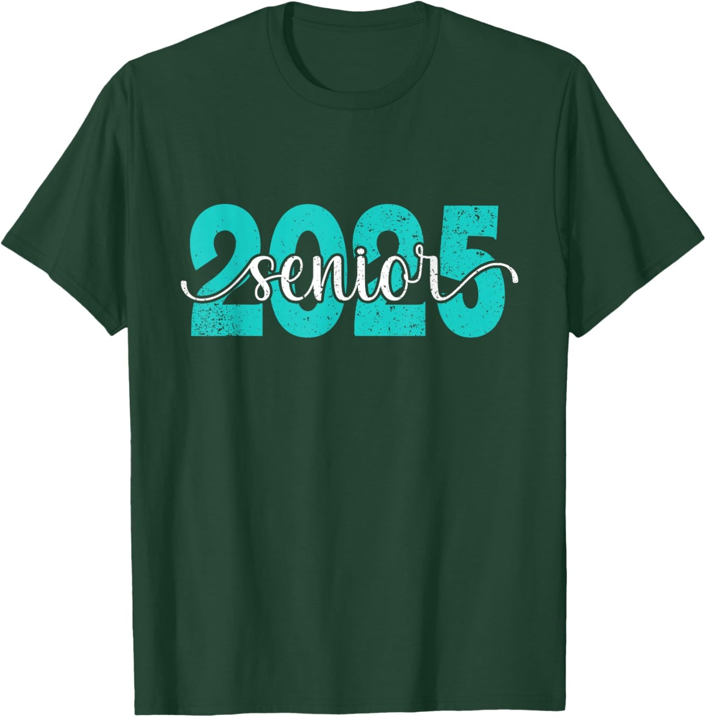 High School Class of 2025 College Senior Graduate Teal Retro T-Shirt - T-Shirt | Forest