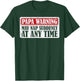 Papa Warning May Nap Suddenly Funny Fathers Day Grandpa Men T-Shirt - T-Shirt | Forest