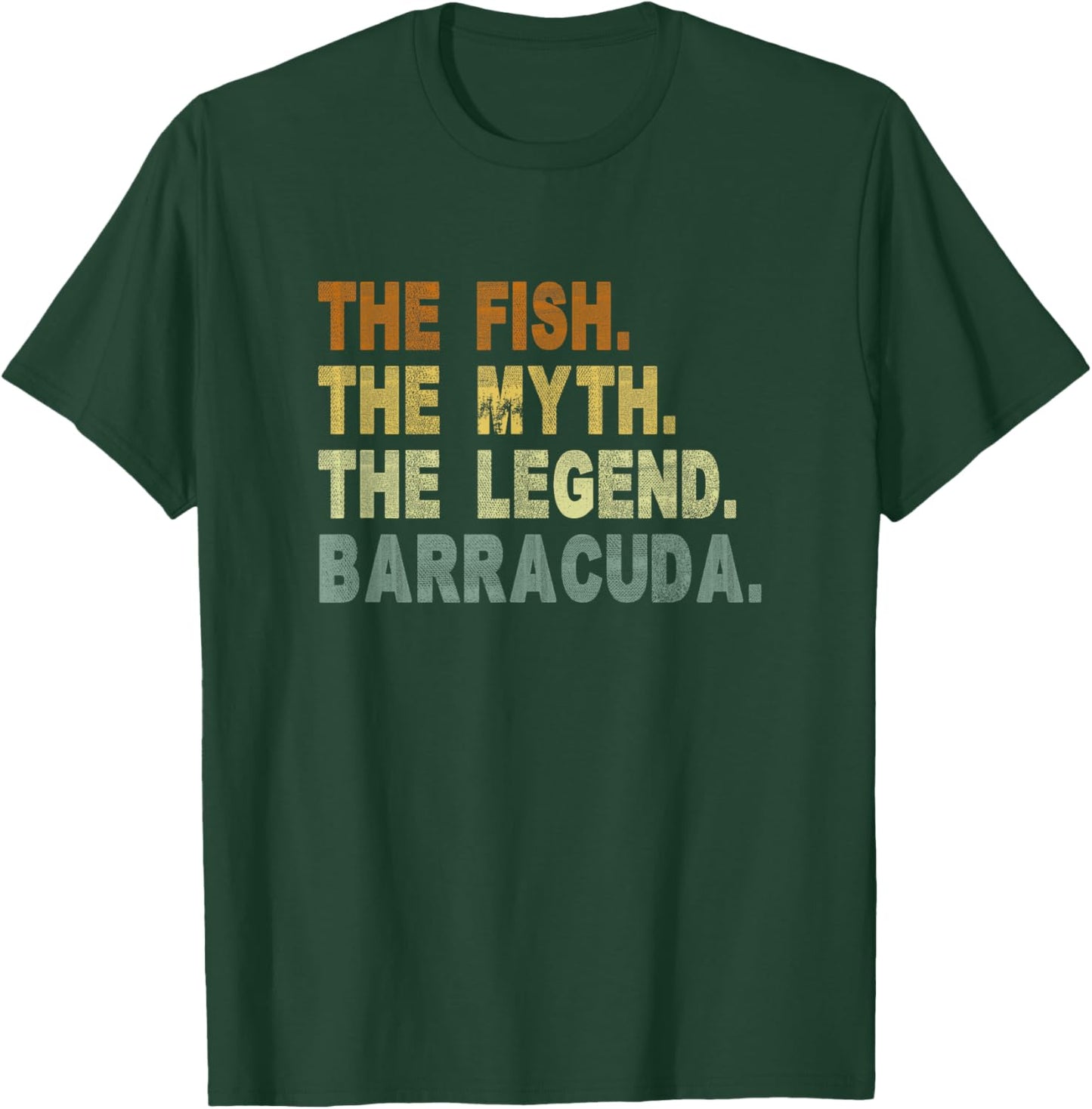 Vintage Fishing for Barracuda T-Shirt - T-Shirt | Forest