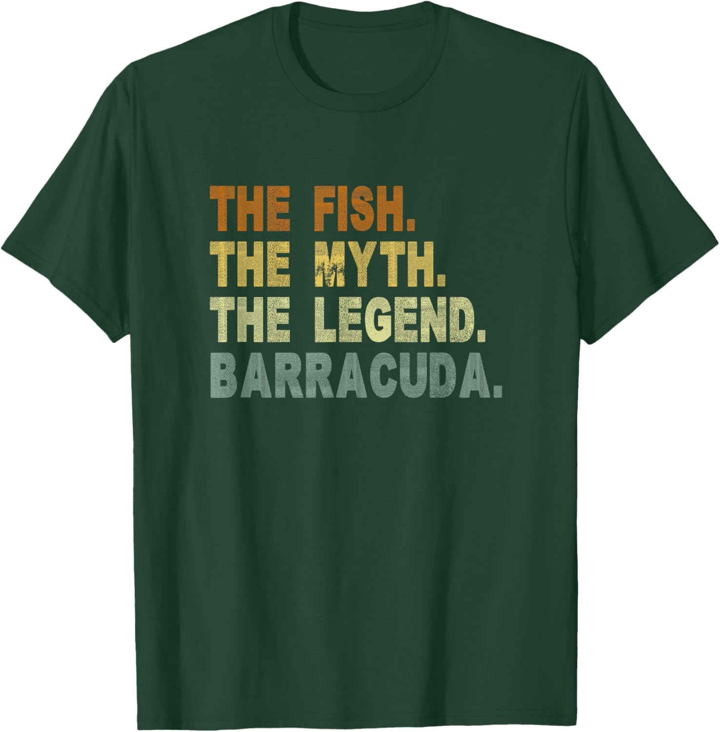 Vintage Fishing for Barracuda T-Shirt - T-Shirt | Forest