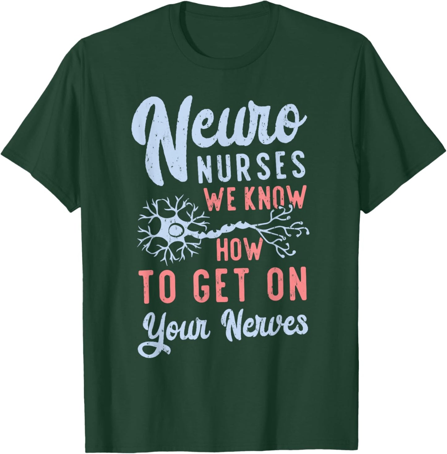 Funny Neuro Nurses ICU RN Neuro Nursing Squad Neuro Tech T-Shirt - T-Shirt | Forest