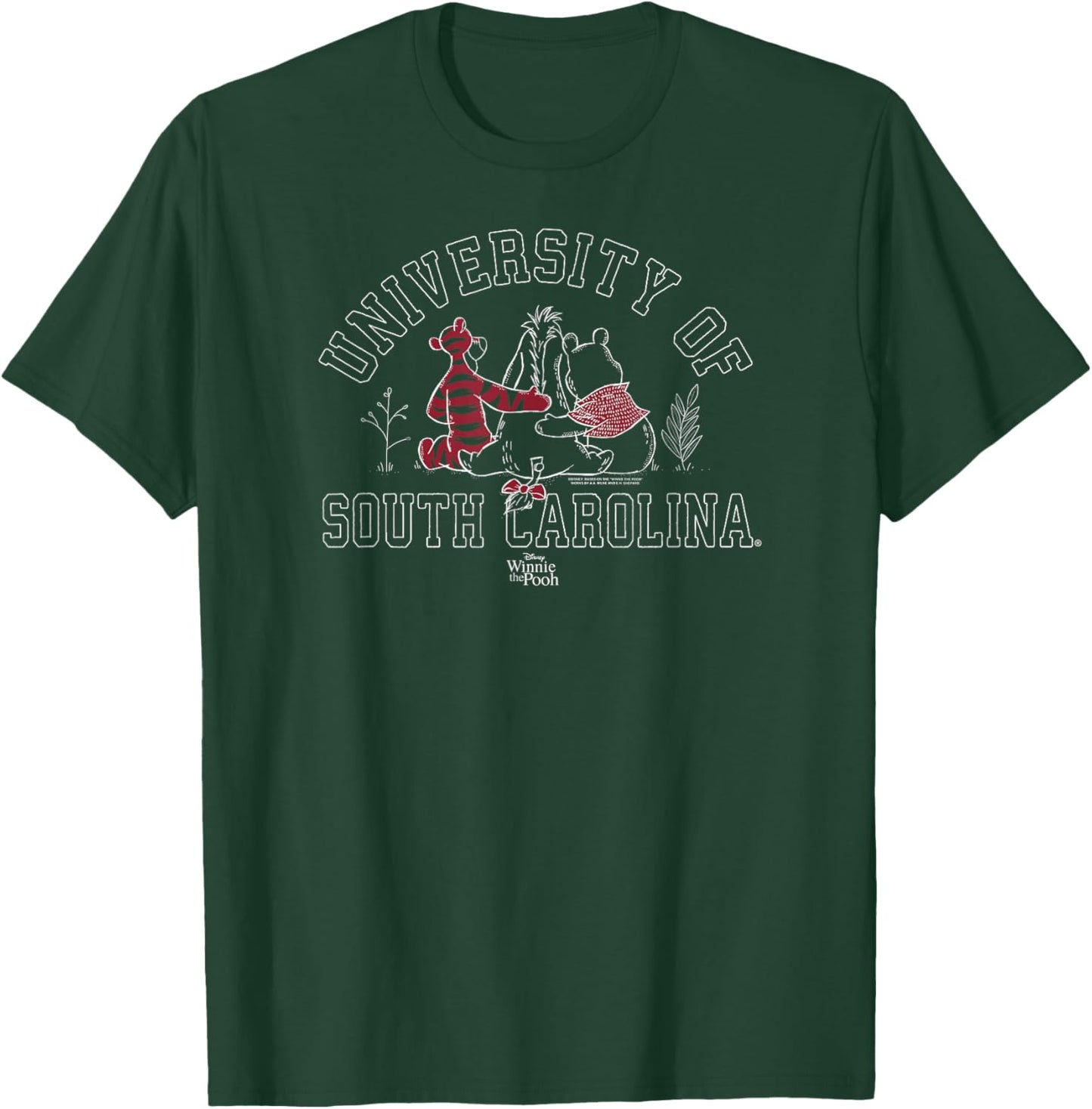 South Carolina Gamecocks Winnie The Pooh and Friends Dk Gray T-Shirt - T-Shirt | Forest