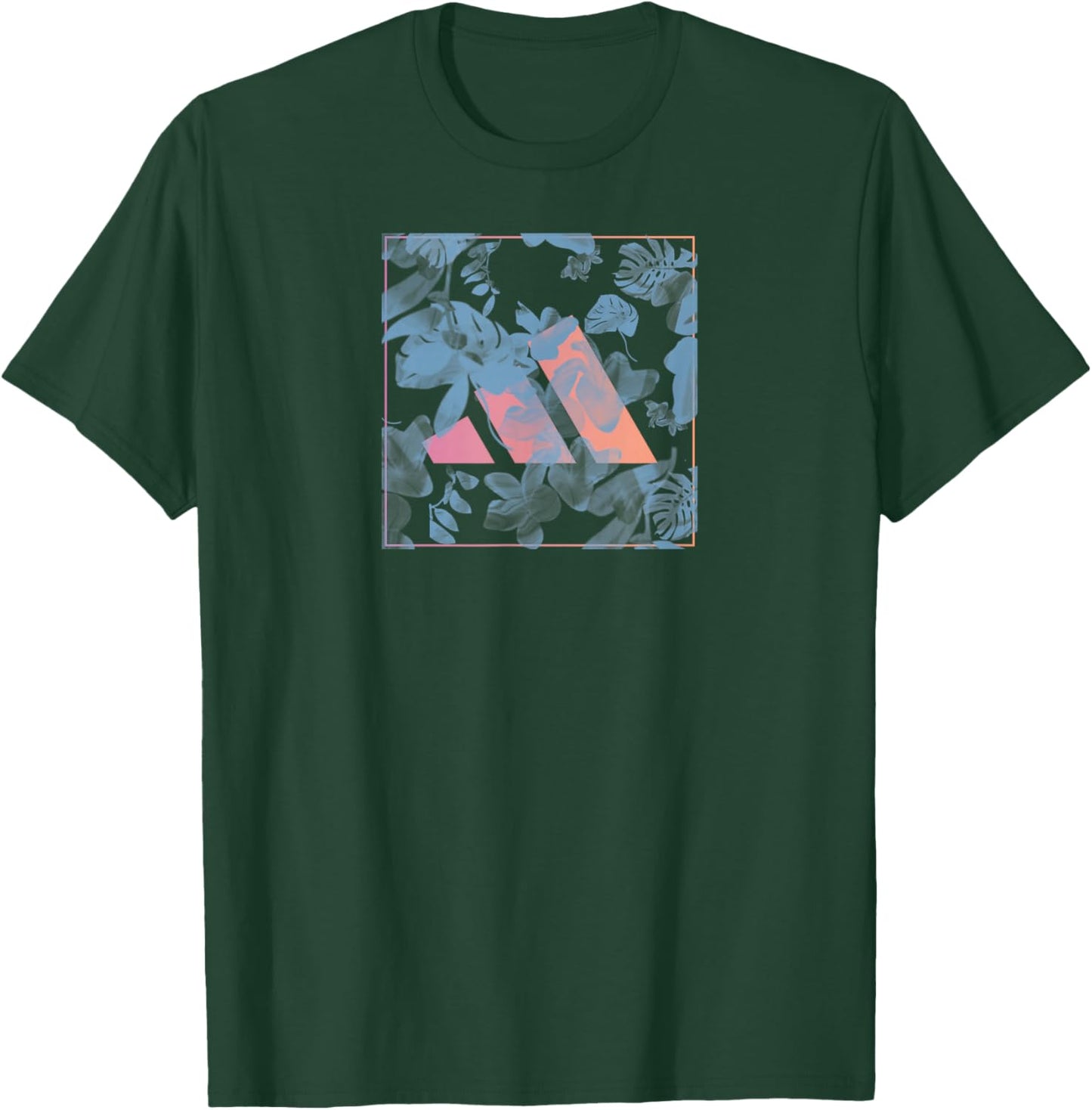 Adidas Badge of Sport Floral Box Graphic T-Shirt - T-Shirt | Forest