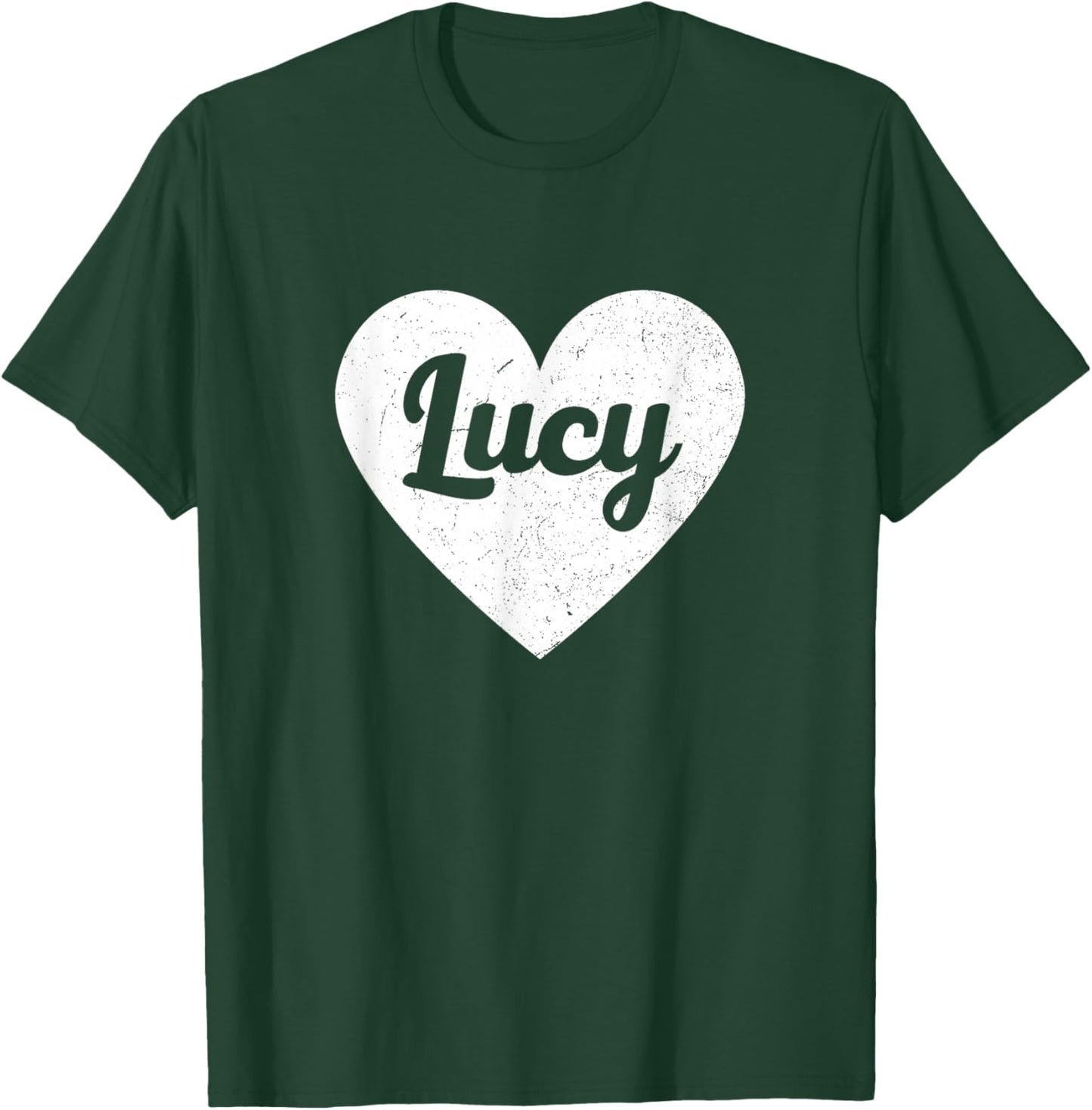 Lucy Blue Modern Classic Heart Christmas Cotton Blend Machine Wash Straight Round Neck Short Sleeve Small T-Shirt - T-Shirt | Forest