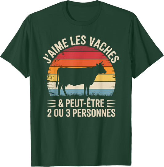 Men's Women's Funny Cow with I Love the Cows T-Shirt - T-Shirt | Forest