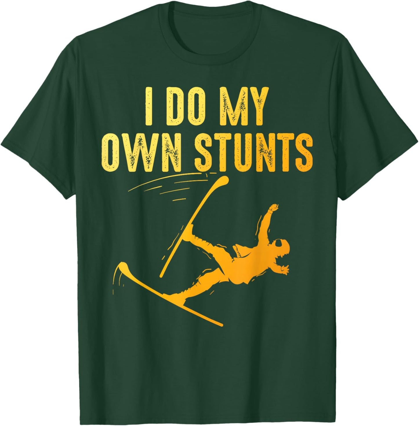 Unique Skiing Art Women Kids Skier Mountain Skiing T-Shirt - T-Shirt | Forest