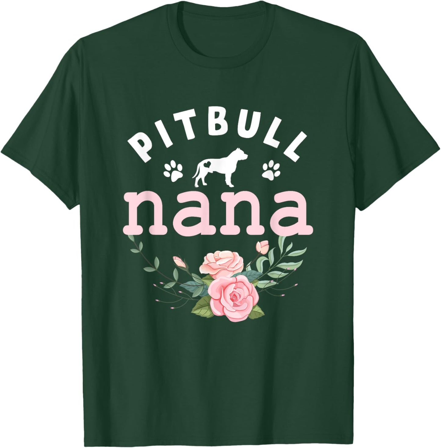 Pitbull Dog Nana Grandma Mother's Day Gifts Women Christmas T-Shirt - T-Shirt | Forest