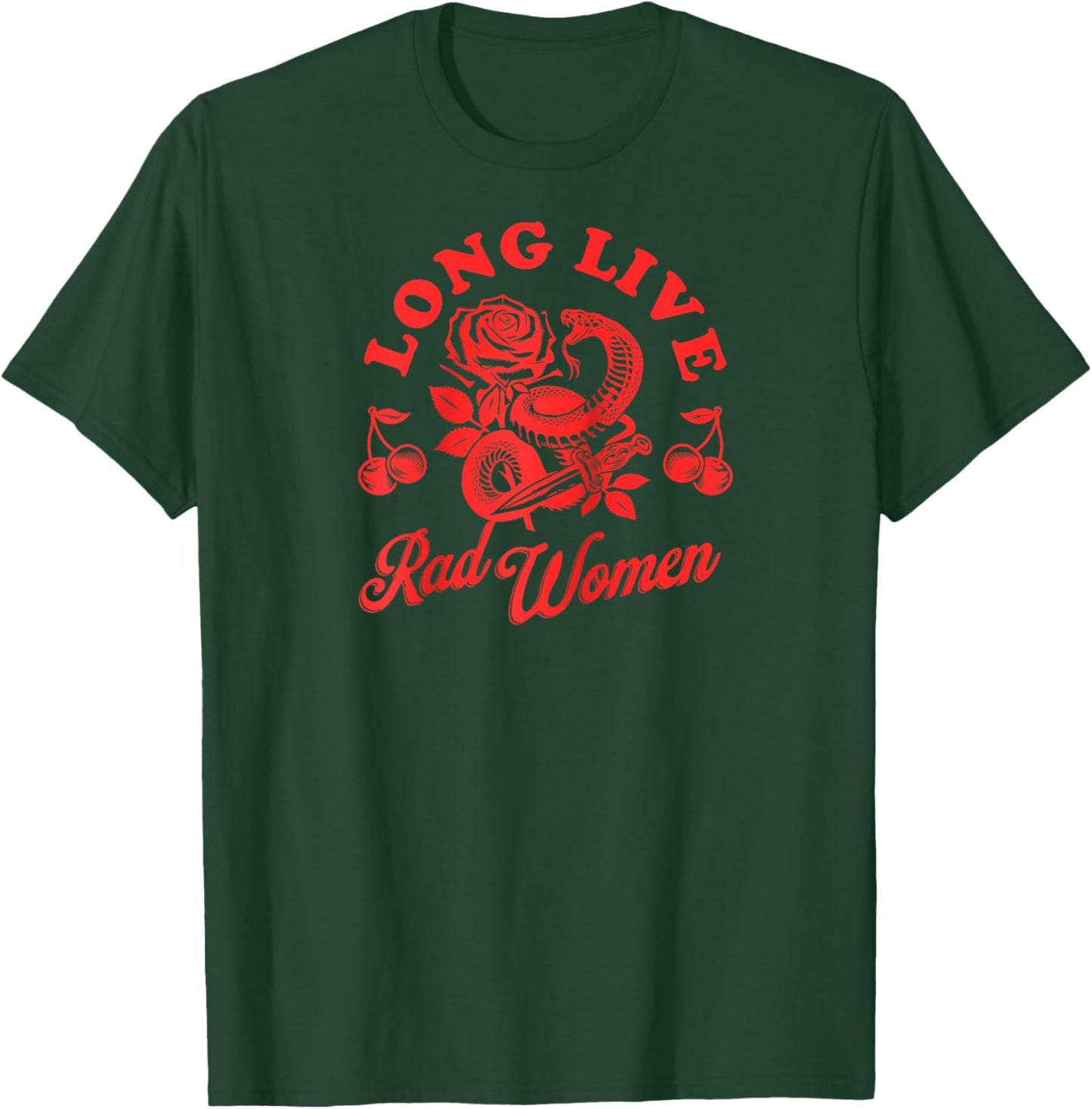 Long Live Rad Women Rebel Mama Club Badass Mom Girl Gang Raglan Baseball T-Shirt - T-Shirt | Forest