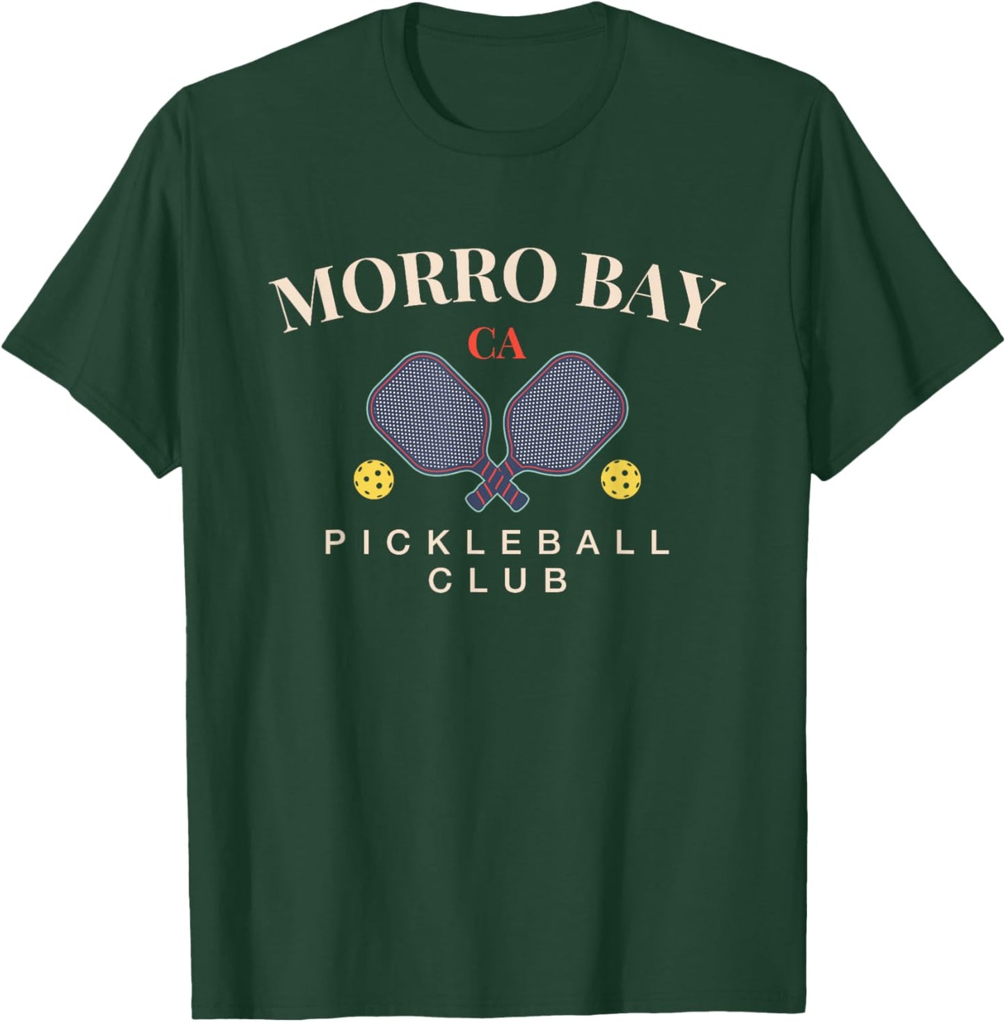 Morro Bay, CA Pickleball Club for Paddle Lovers T-Shirt - T-Shirt | Forest