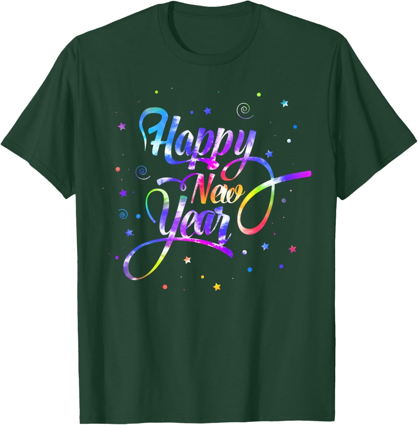 Amb Happy New Year 2025 New Year's Eve NYE Party Funny Modern Tie-Dye Black -Kids Winter Party T-Shirt - T-Shirt | Forest