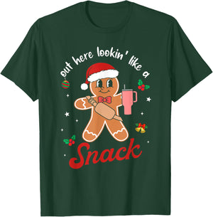 Out Here Looking Like A Snack Gingerbread BouJee Christmas T-Shirt - T-Shirt | Forest