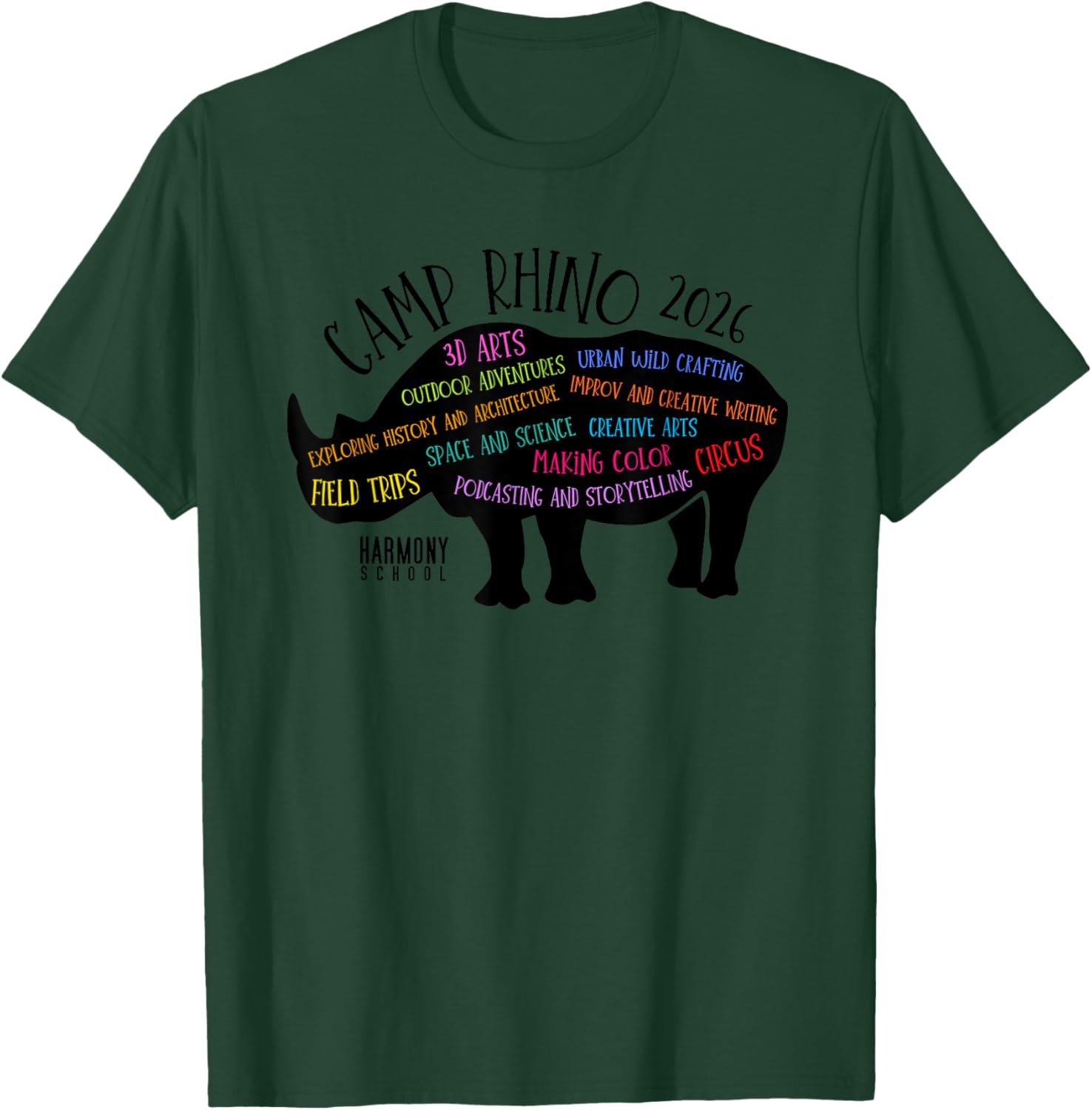 Harmony School Camp Rhino 2026 T-Shirt - T-Shirt | Forest
