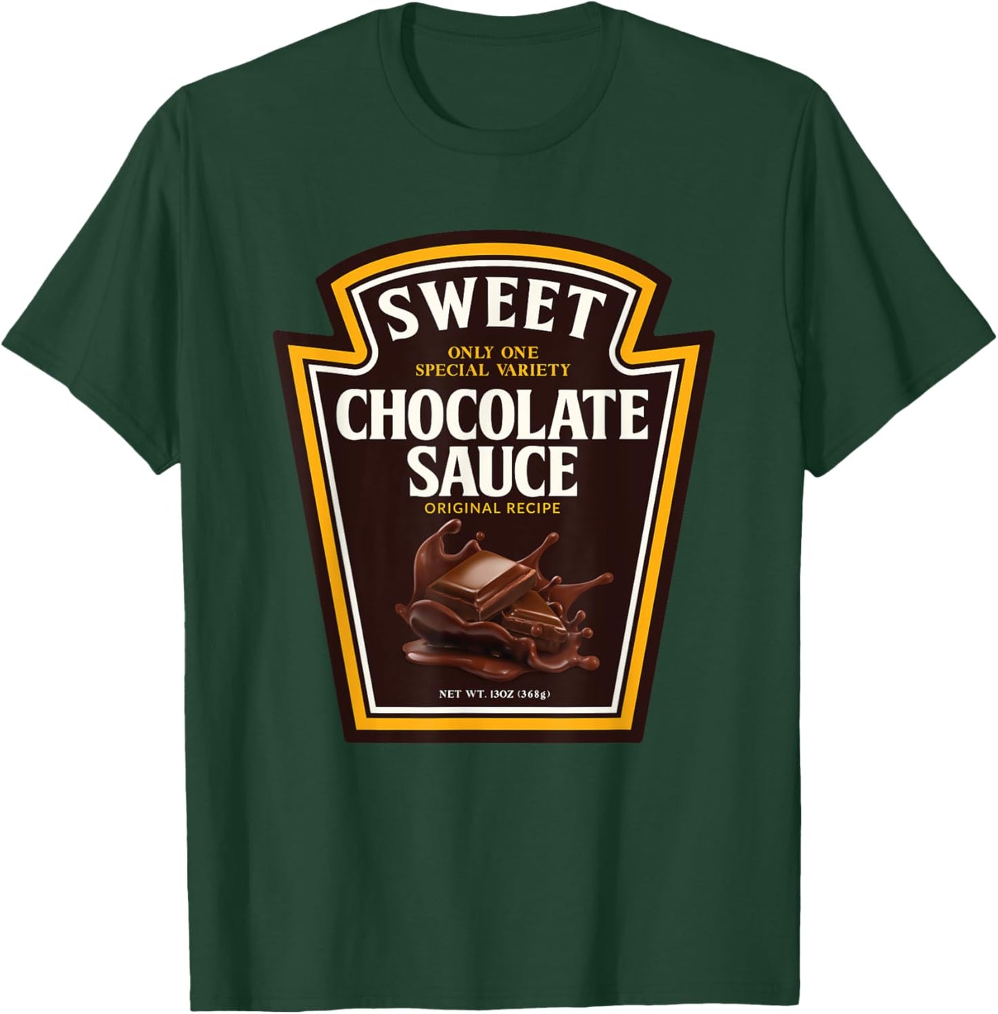 Sweet Chocolate Sauce Funny Bottle Label Condiment design T-Shirt - T-Shirt | Forest