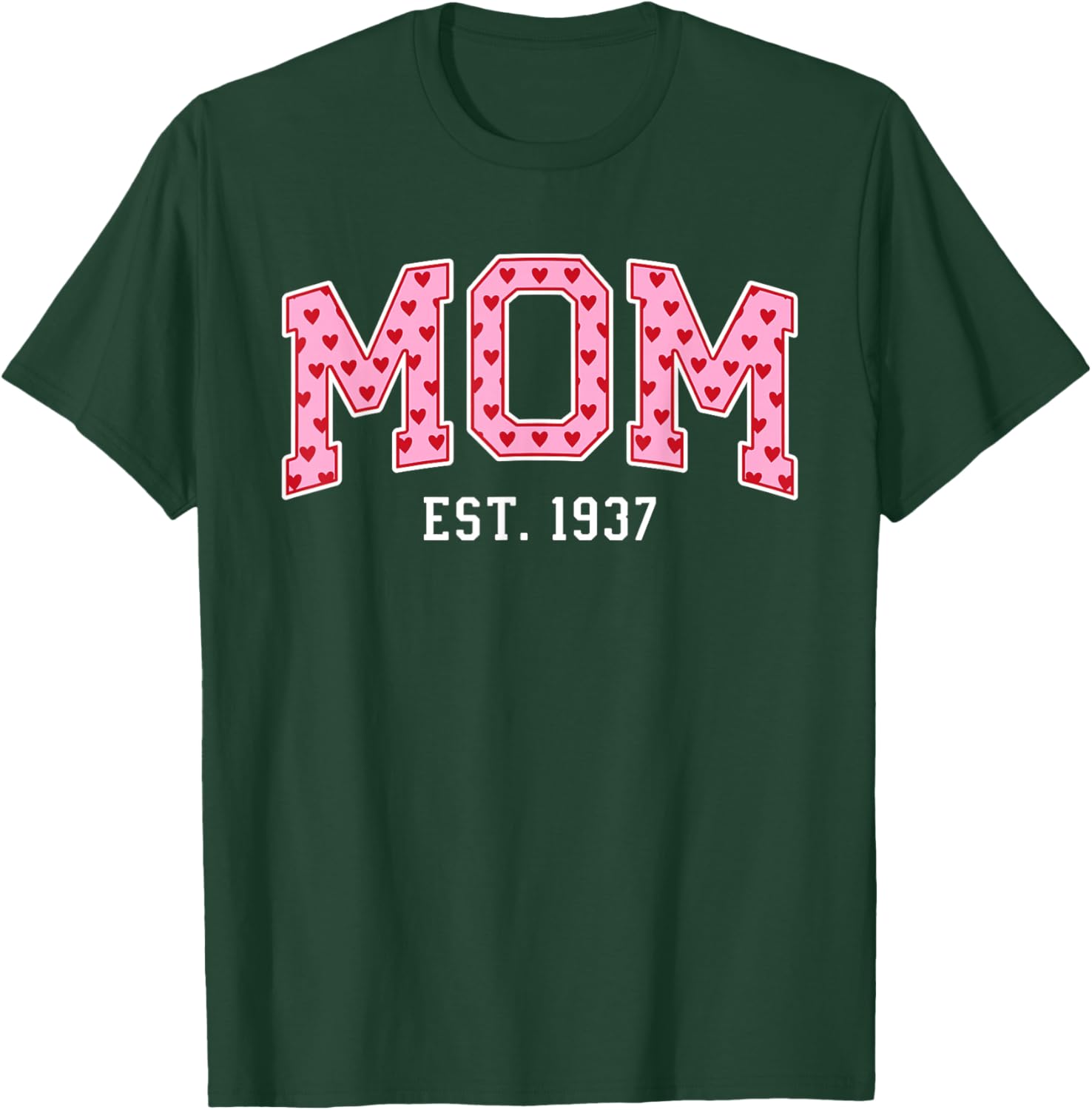 Mom Est 1937 Custom Mom Personalized Mother’s Day Customized T-Shirt - T-Shirt | Forest