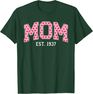 Mom Est 1937 Custom Mom Personalized Mother’s Day Customized T-Shirt - T-Shirt | Forest
