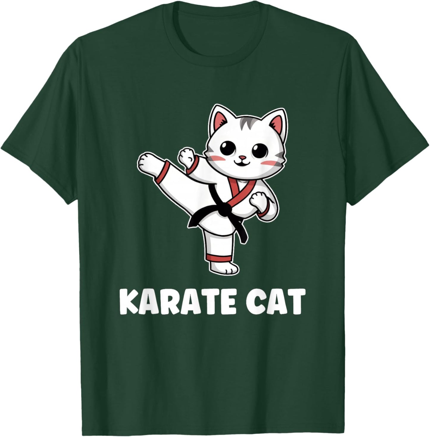 Funny Karate Cat Kawaii Girl Women Karate T-Shirt - T-Shirt | Forest