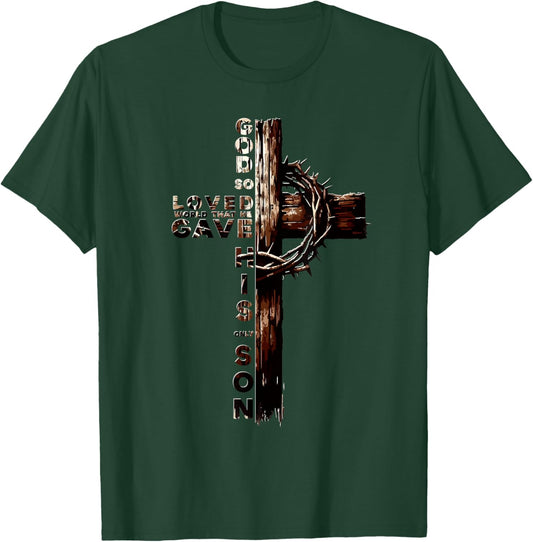 John 3:16 Christian Faith Jesus Christ Bible Study Lover T-Shirt - T-Shirt | Forest