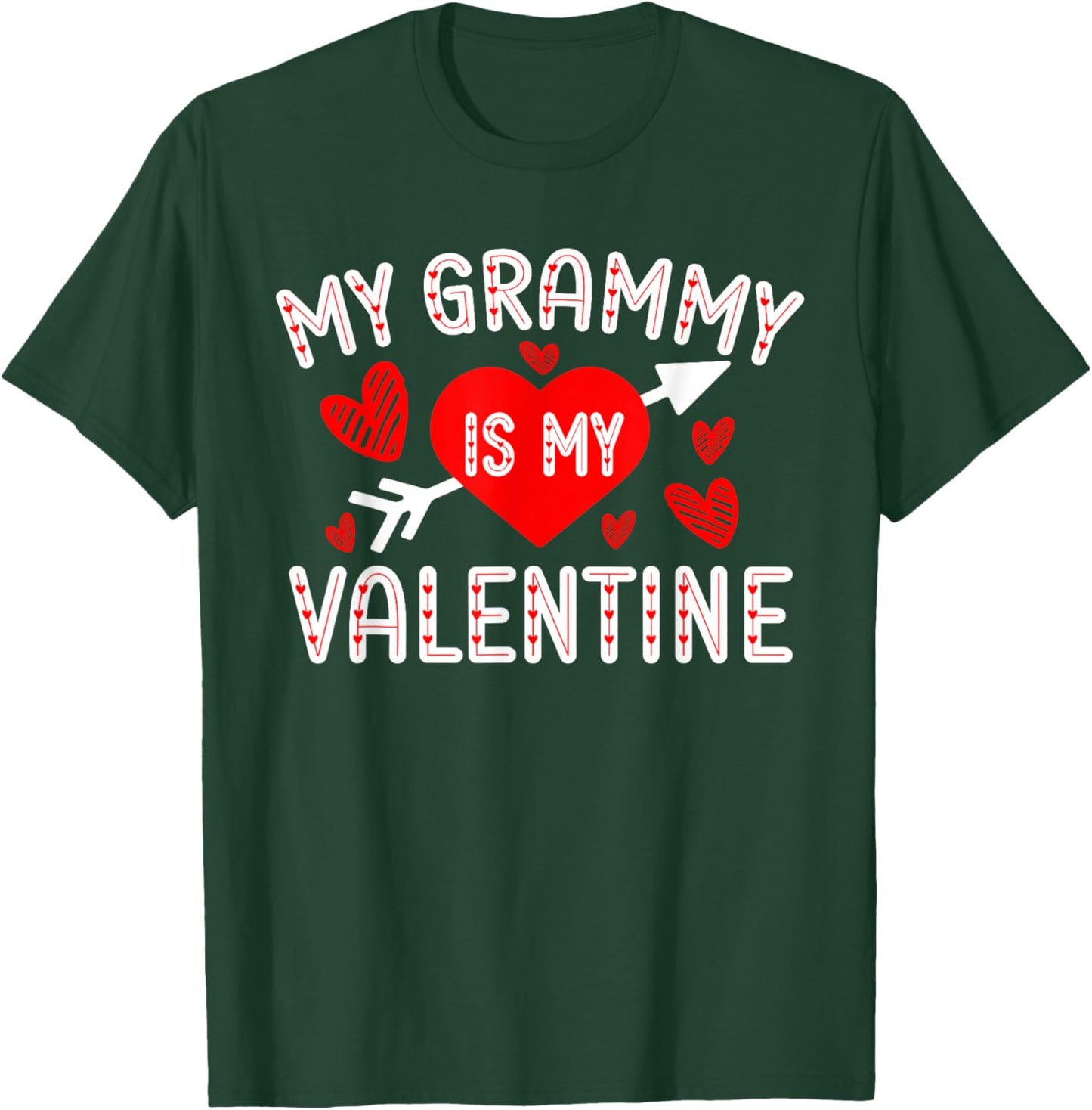 My Grammy Is My Valentine Cute Heart Valentine's Day T-Shirt - T-Shirt | Forest