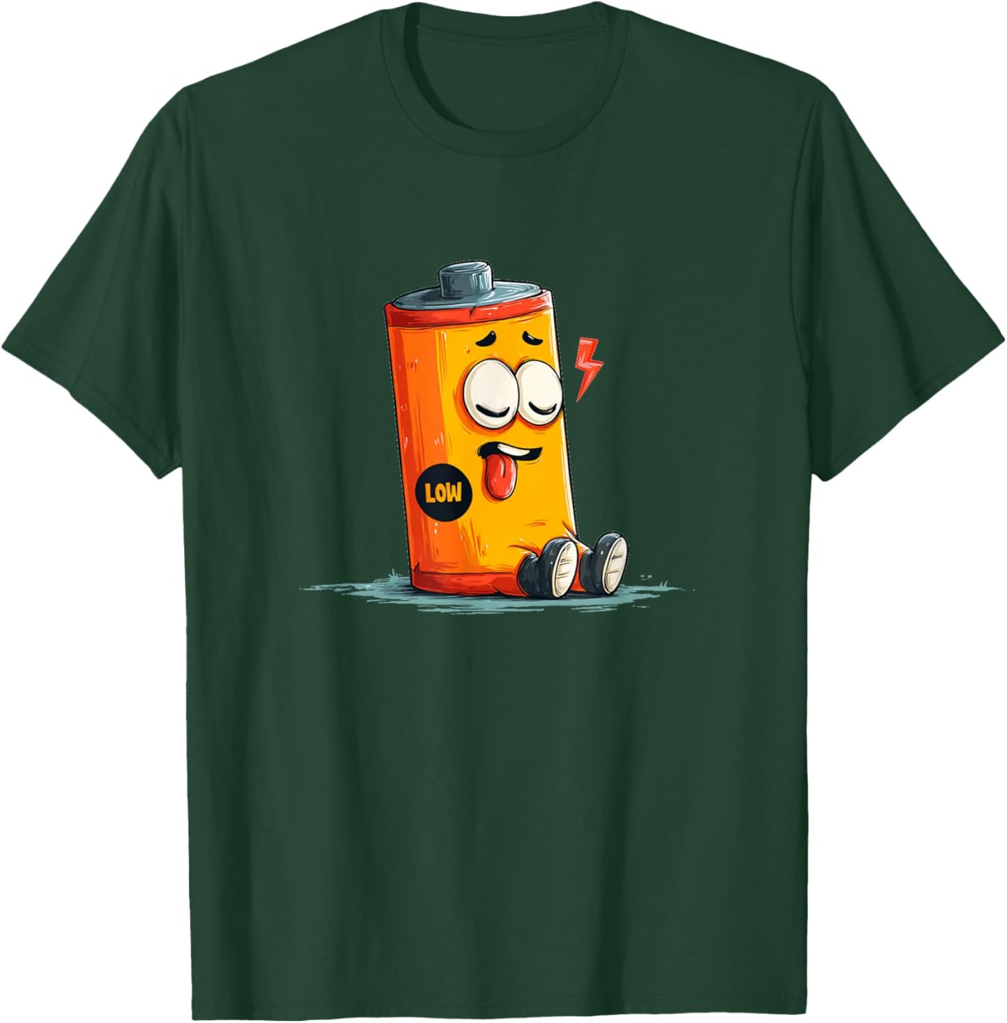 Funny Powerless Battery Costume for Low Energy Lovers T-Shirt - T-Shirt | Forest
