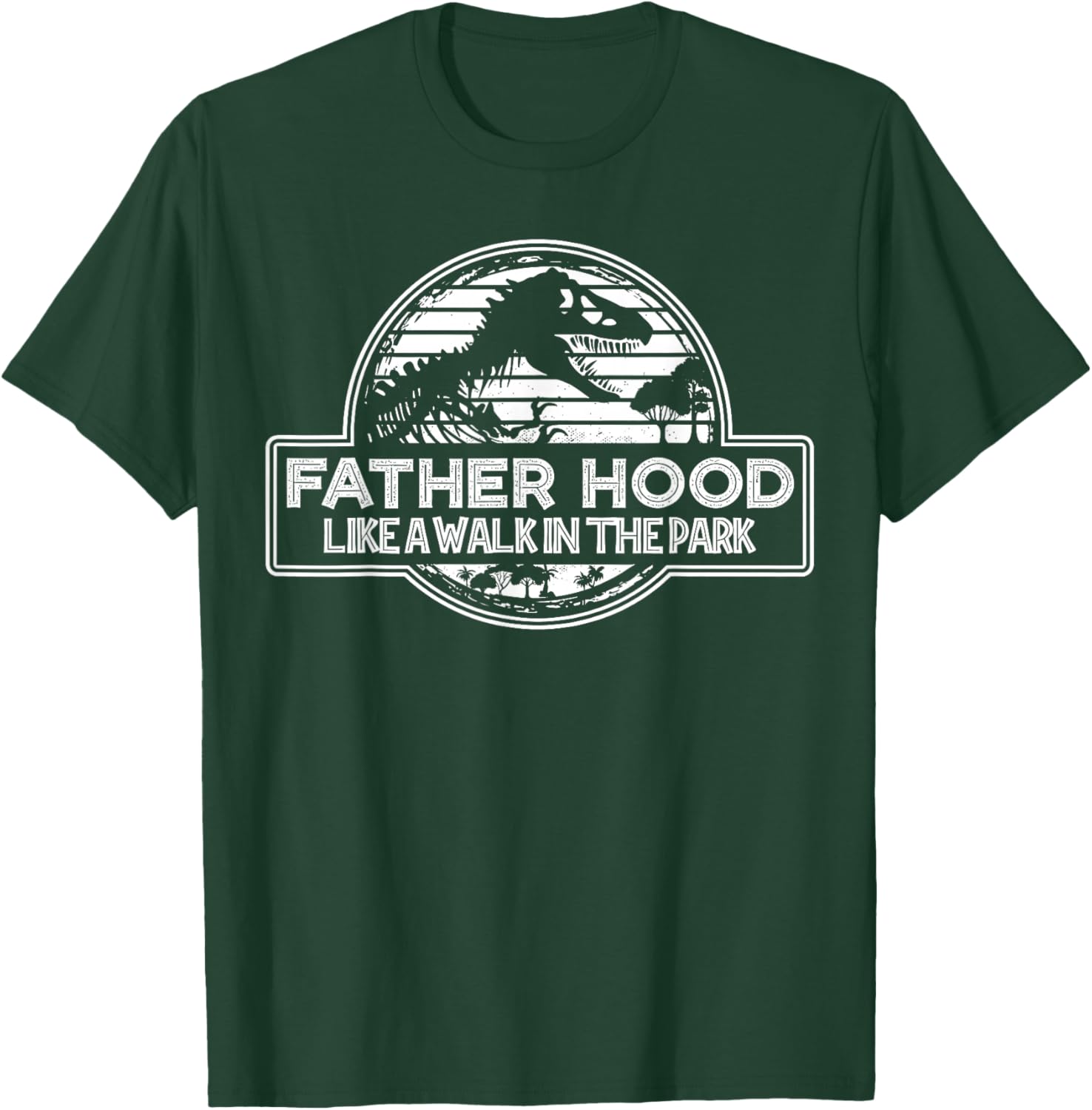 Fatherhood Like a Walk in the Park Retro Dinosaur Dad T-Shirt - T-Shirt | Forest