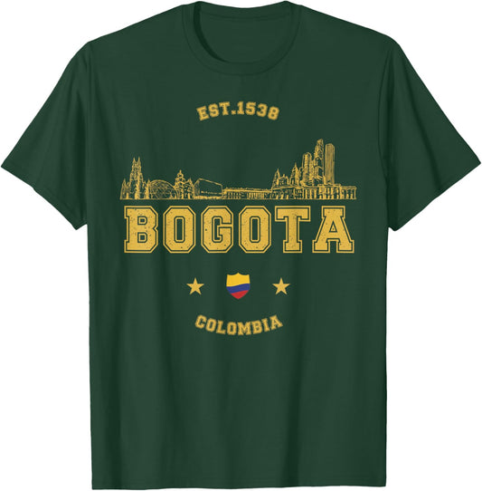 Bogota Colombia Travel Bogota Skyline Vintage T-Shirt - T-Shirt | Forest